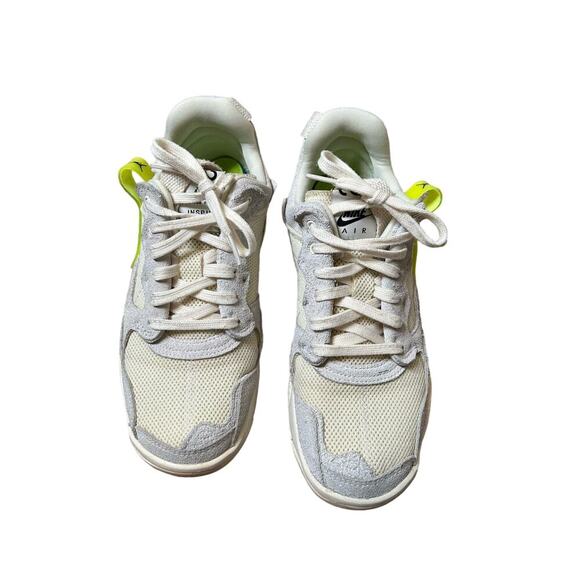 Womens JORDAN MA2 'PALE IVORY VOLT' neon suede chunky sole SZ 6 tennis shoes - Picture 3 of 11